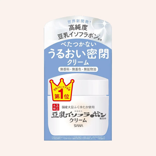 Sana Nameraka Honpo Face Cream NC 50g – Tiegel mit japanischer Schrift auf dem Etikett, frontal gezeigt