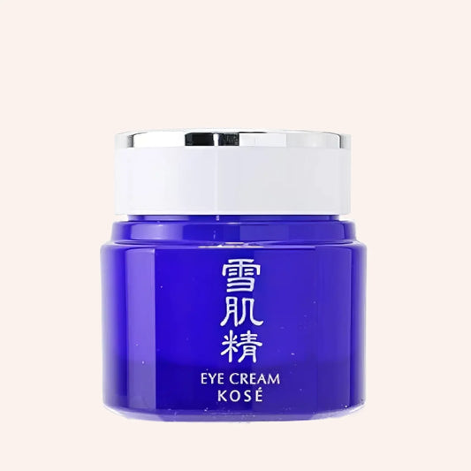 Sekkisei Eye cream N 20ml – blauer Tiegel mit transluzentem Deckel vor blauem Grund