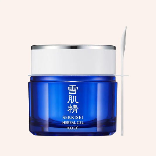 Sekkisei Herbal Gel 79ml – Tiegel mit blauem Etikett und silbernem Deckel vor schwarzem Grund
