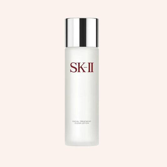 SK-II Facial Treatment Clear Lotion 160ml – weiße Flasche mit silberner Kappe auf weißem Grund