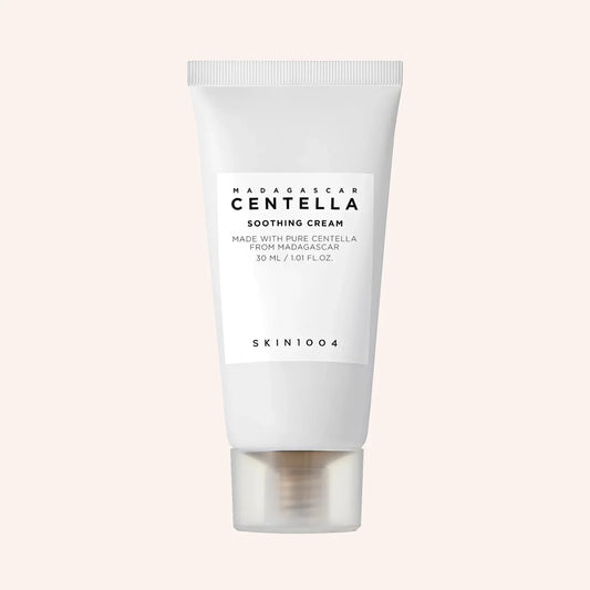 SKIN1004 Madagascar Centella Soothing Cream 75ml – weiße Tube mit weißer Kappe frontal auf hellem Grund