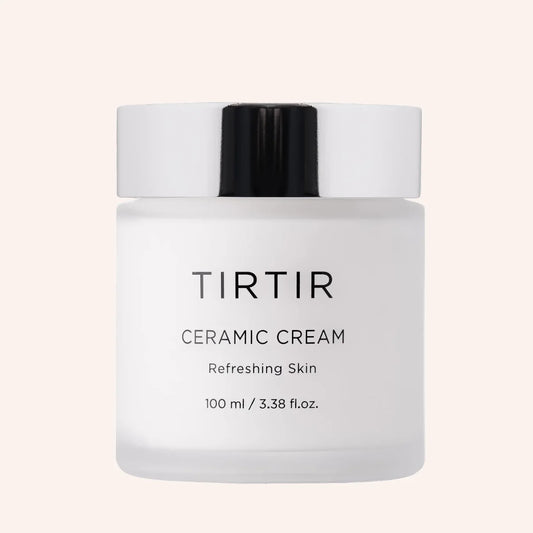 TIRTIR Ceramic Cream 100ml – Tiegel mit weißem Etikett vor dunklem Hintergrund