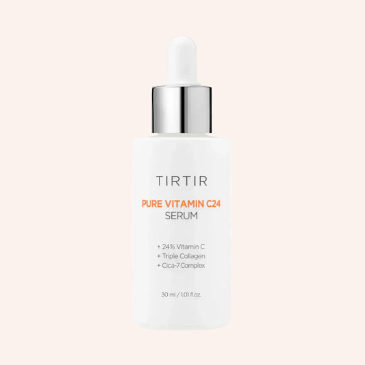 TIRTIR Pure Vitamin C24 Serum 30ml – weiße Flasche mit Pipette frontal auf hellem Grund