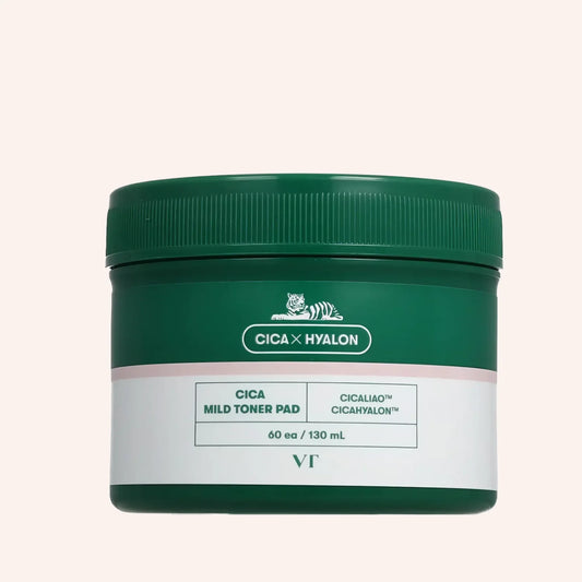VT Cica Mild Toner Pad 60St. 130ml – zylindrischer Tiegel mit Deckel und Etikett