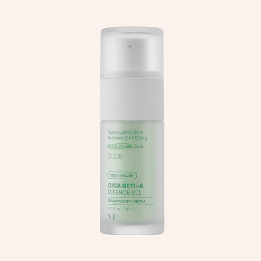 VT Cica Reti-A Essence 0.1 30ml – weiße Flasche aufrecht vor schwarzem Hintergrund