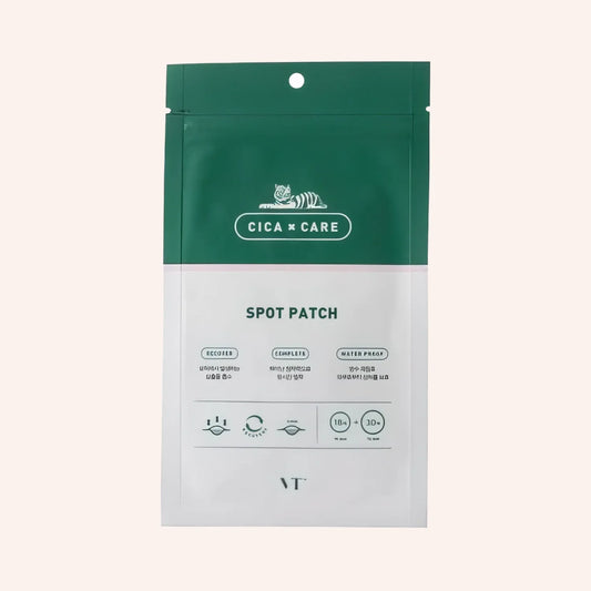 VT Cica Spot Patch 48St. – kleiner Beutel mit Etikett vor schwarzem Hintergrund